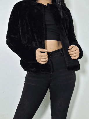 Abrigo eco piel H&M negro TALLA SM