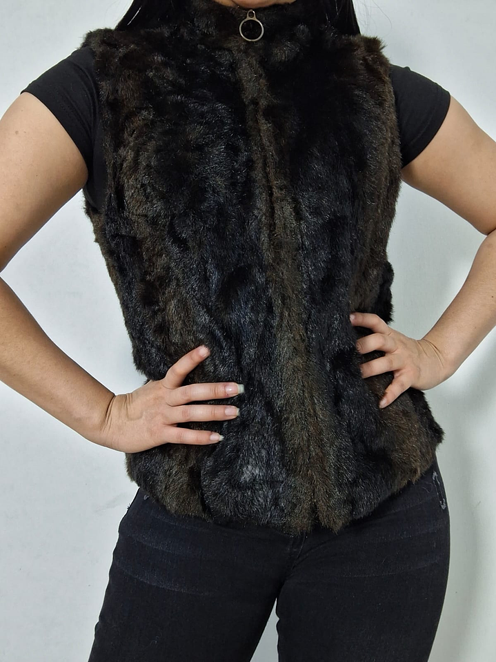 Chaleco eco piel Mango Tree café oscuro TALLA S 3