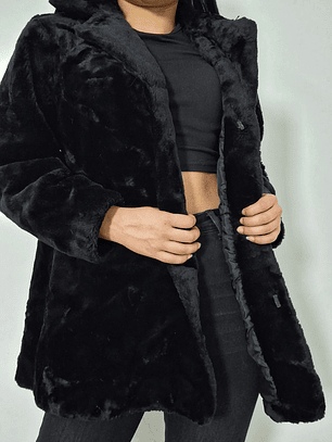 Abrigo eco piel Street Wear negro TALLA M