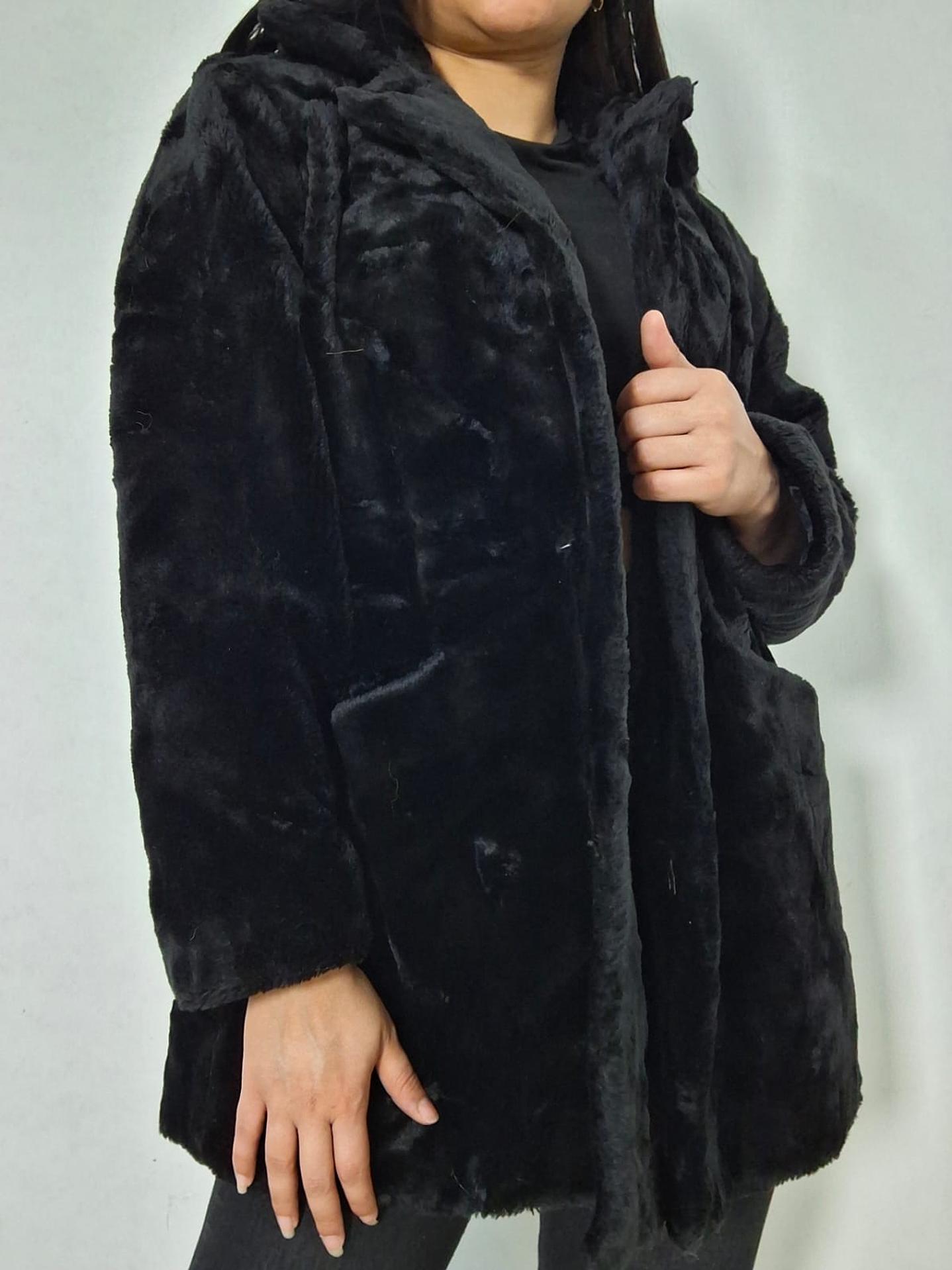 Abrigo eco piel Street Wear negro TALLA M 4