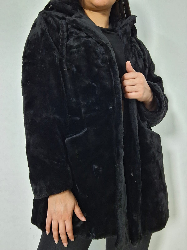 Abrigo eco piel Street Wear negro TALLA M 4