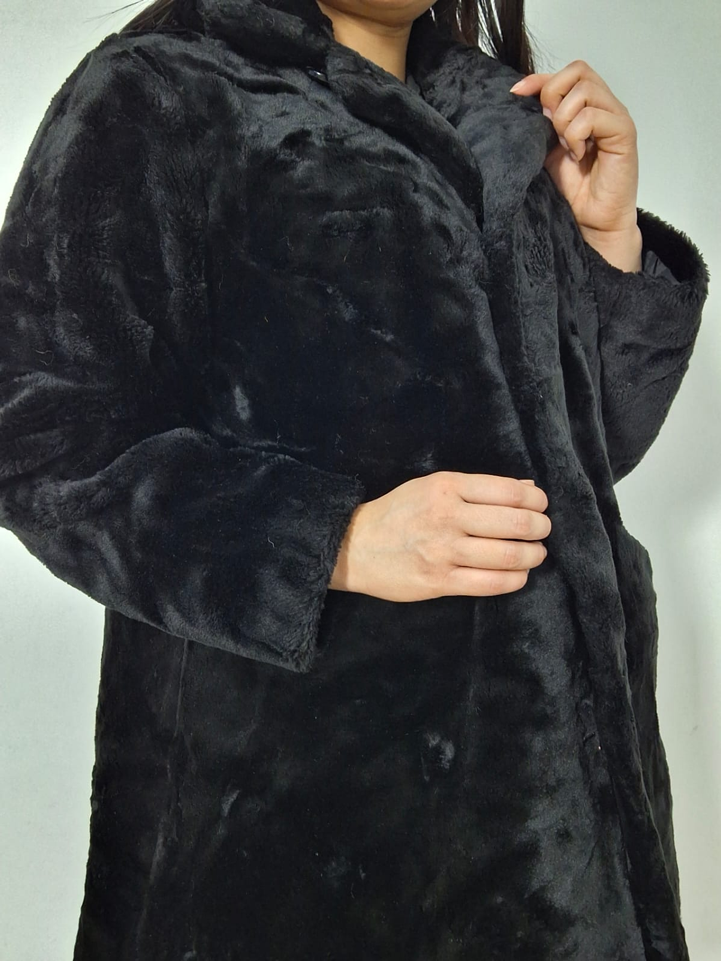 Abrigo eco piel Street Wear negro TALLA M 5