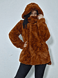 Abrigo eco piel The Outerwear caramelo con capucha TALLA SM - Miniatura 2
