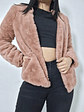 Abrigo eco piel rosa palo TALLA XS - Miniatura 1
