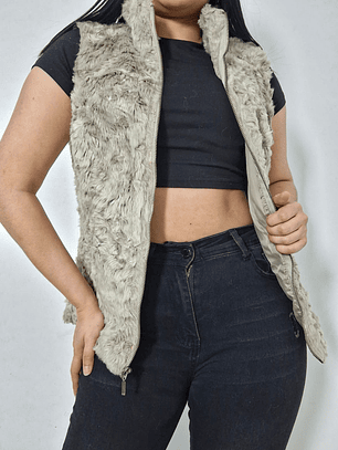 Chaleco eco piel Orsay beige TALLA S