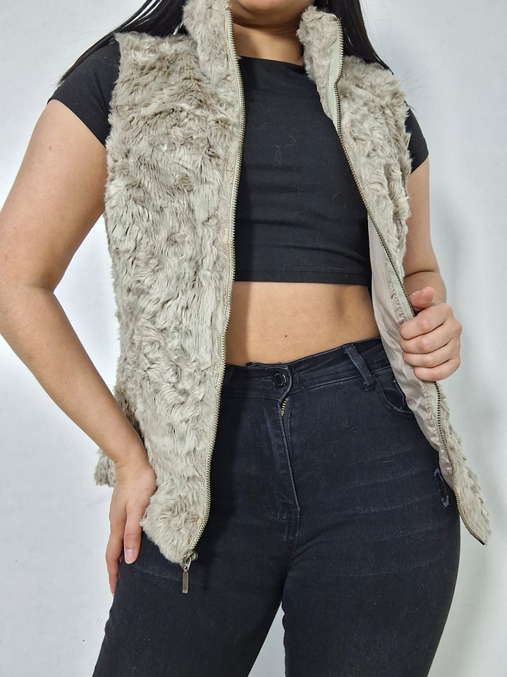 Chaleco eco piel Orsay beige TALLA S 1