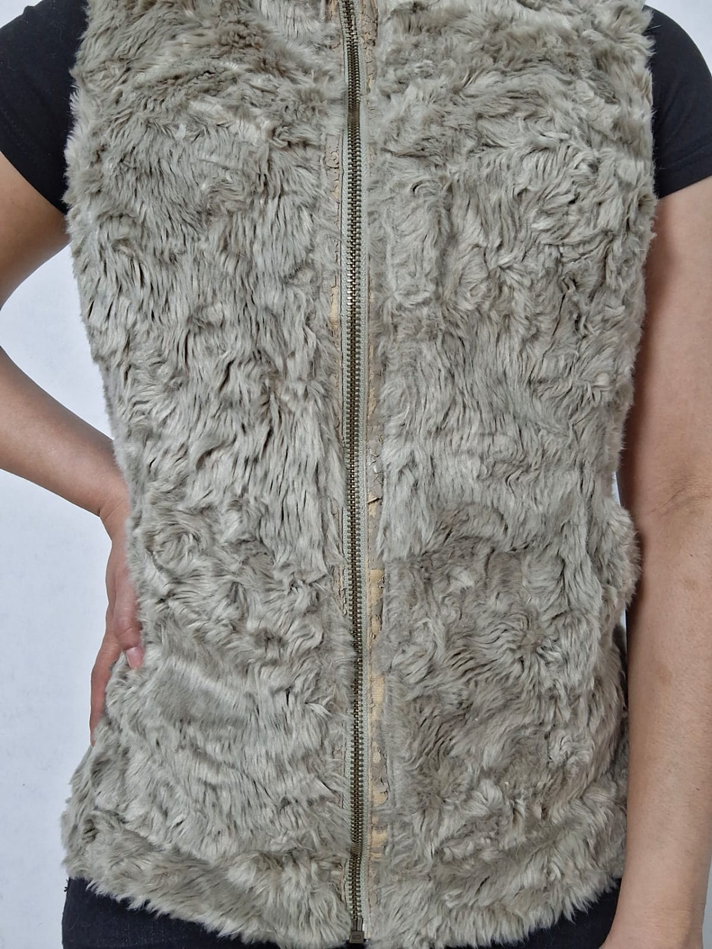 Chaleco eco piel Orsay beige TALLA S 4