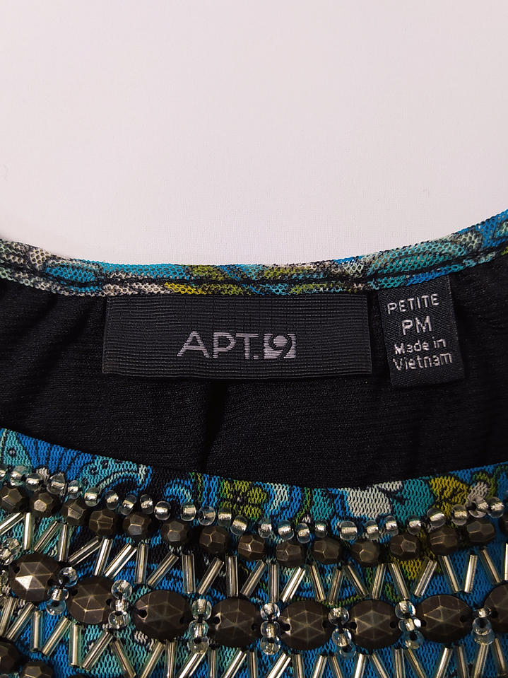 Blusa Negra Paisley Talla PM VM02 2