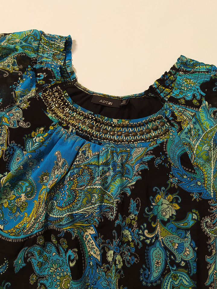 Blusa Negra Paisley Talla PM VM02 4