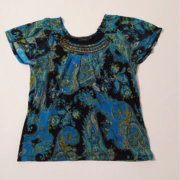 Blusa Negra Paisley Talla PM VM02