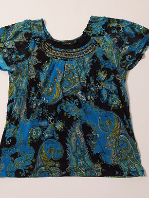 Blusa Negra Paisley Talla PM VM02