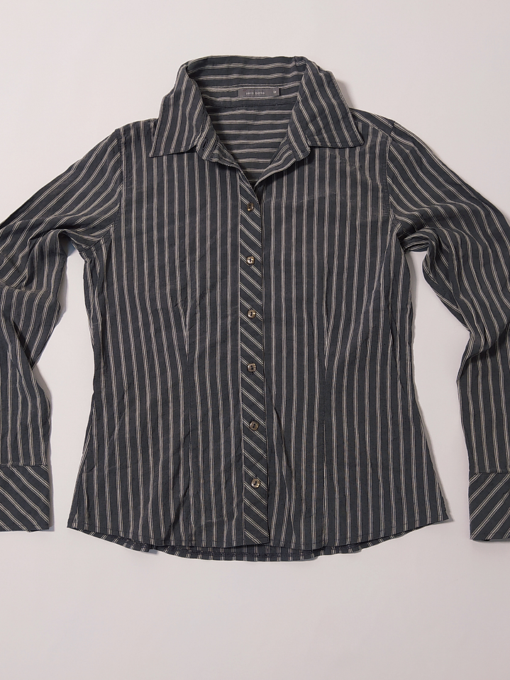Camisa Mujer Gris Rayada Talla 38 VM01 1