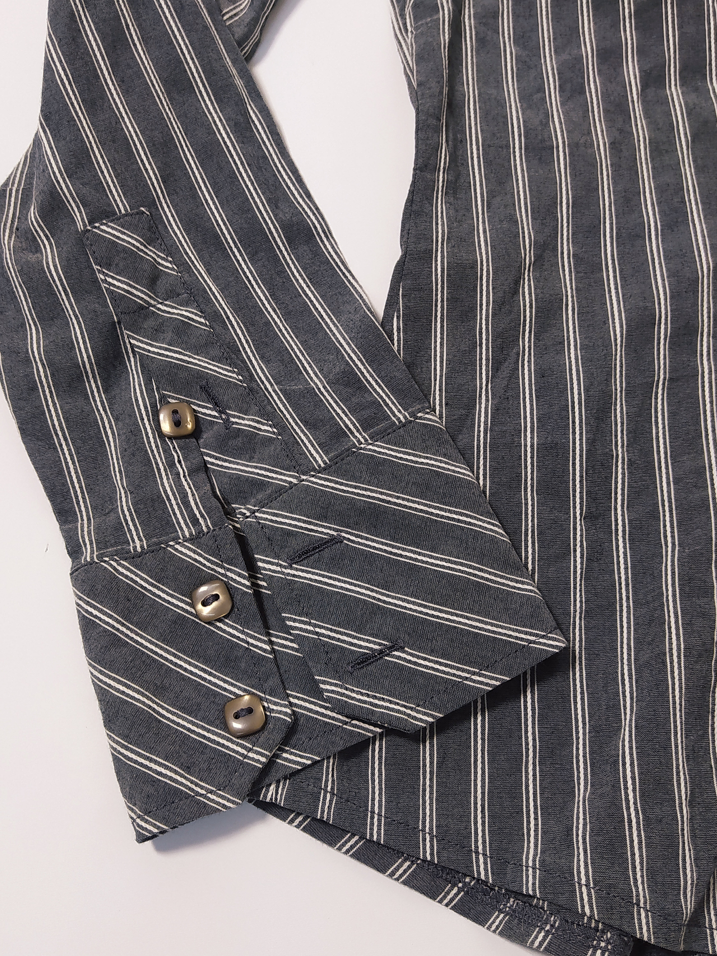 Camisa Mujer Gris Rayada Talla 38 VM01 3