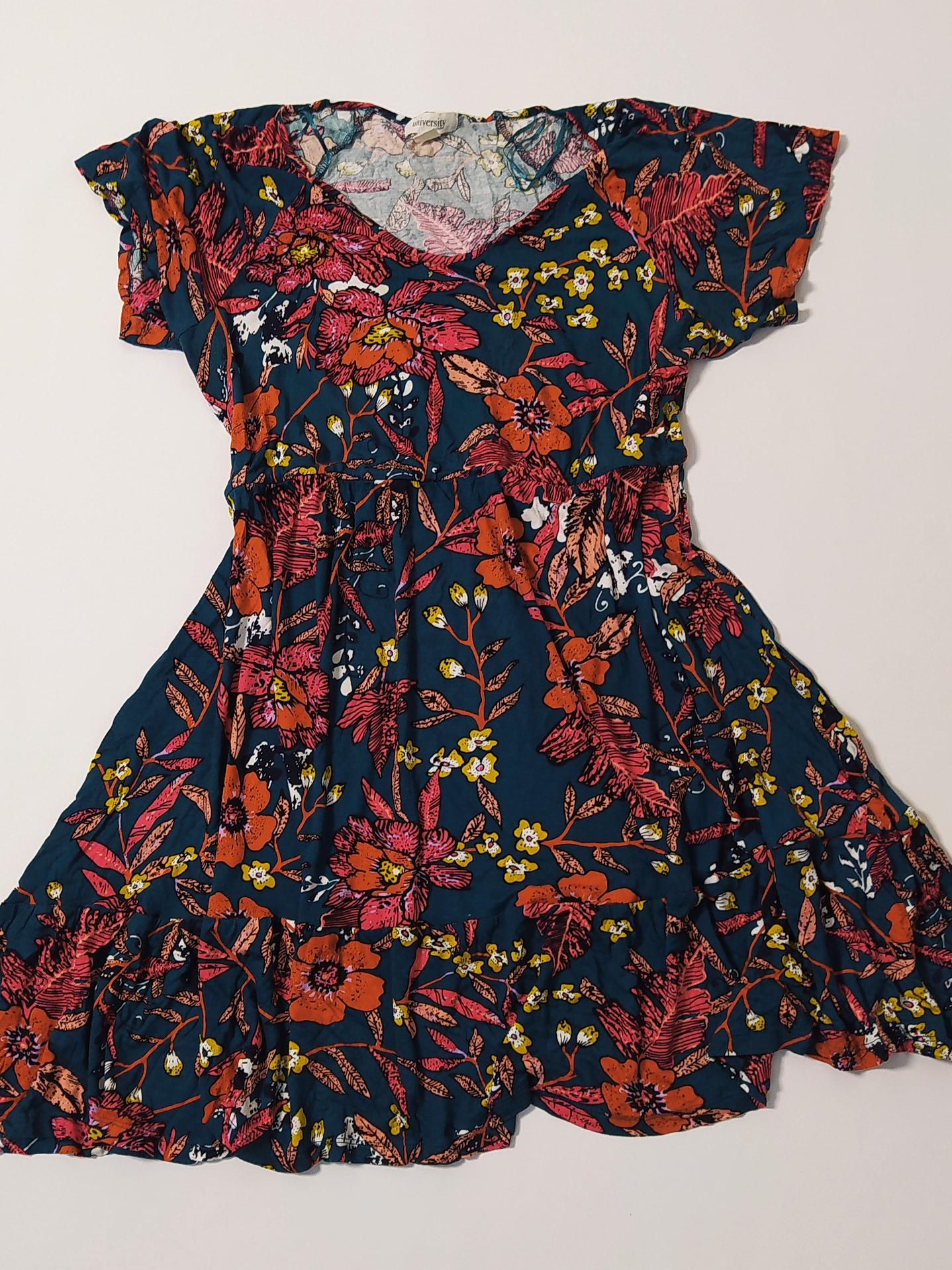 Vestido Floral Azul Talla L VM14 1