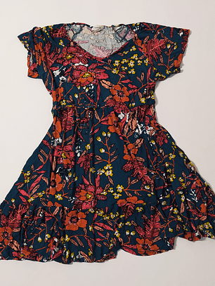 Vestido Floral Azul Talla L VM14