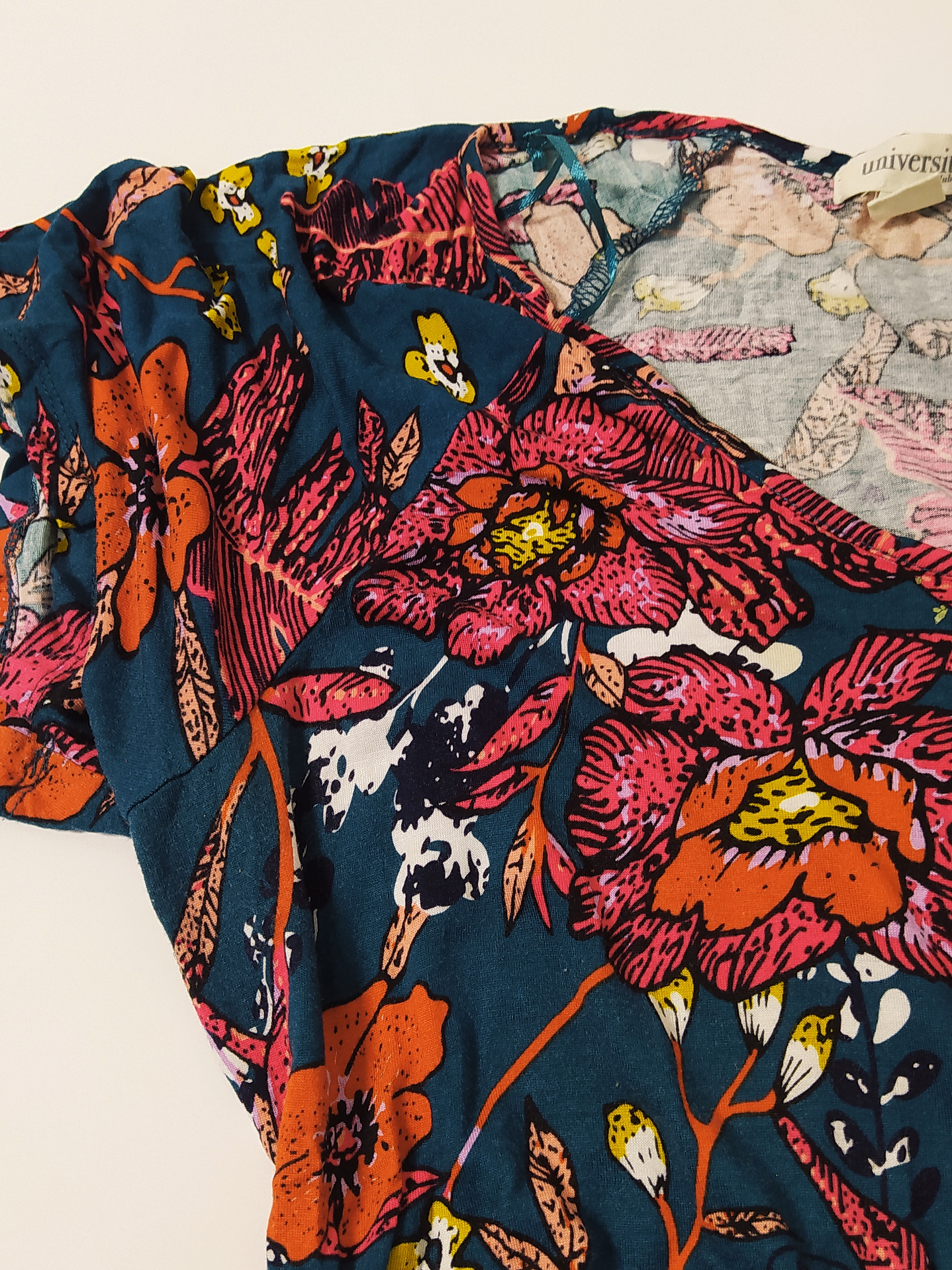 Vestido Floral Azul Talla L VM14 4