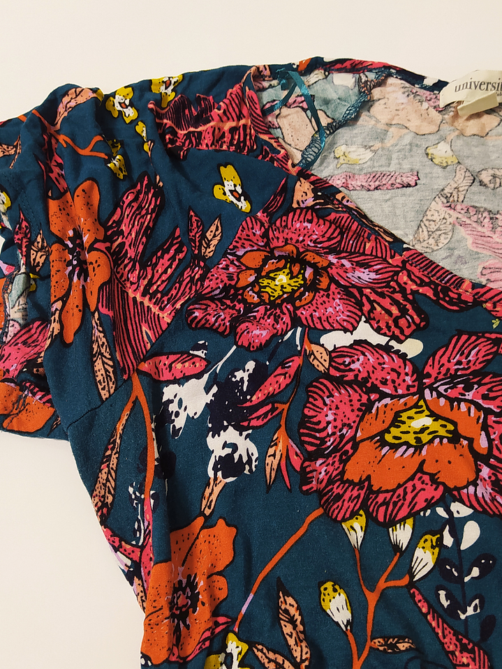 Vestido Floral Azul Talla L VM14 4