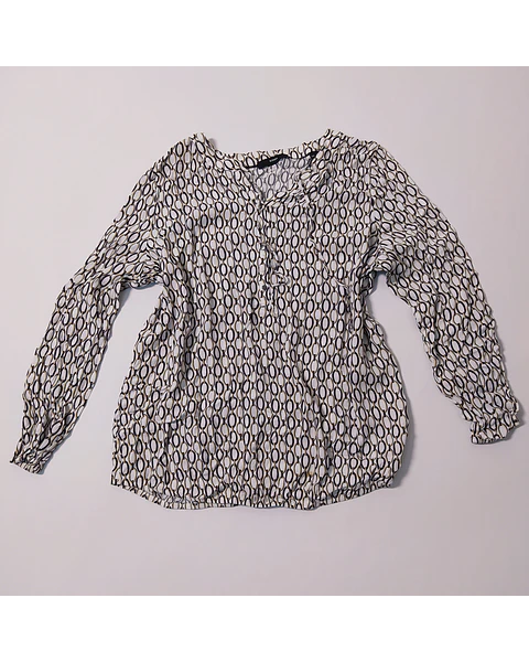 Blusa Crema Estampada Talla 44 VM15