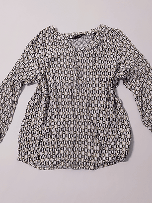 Blusa Crema Estampada Talla 44 VM15