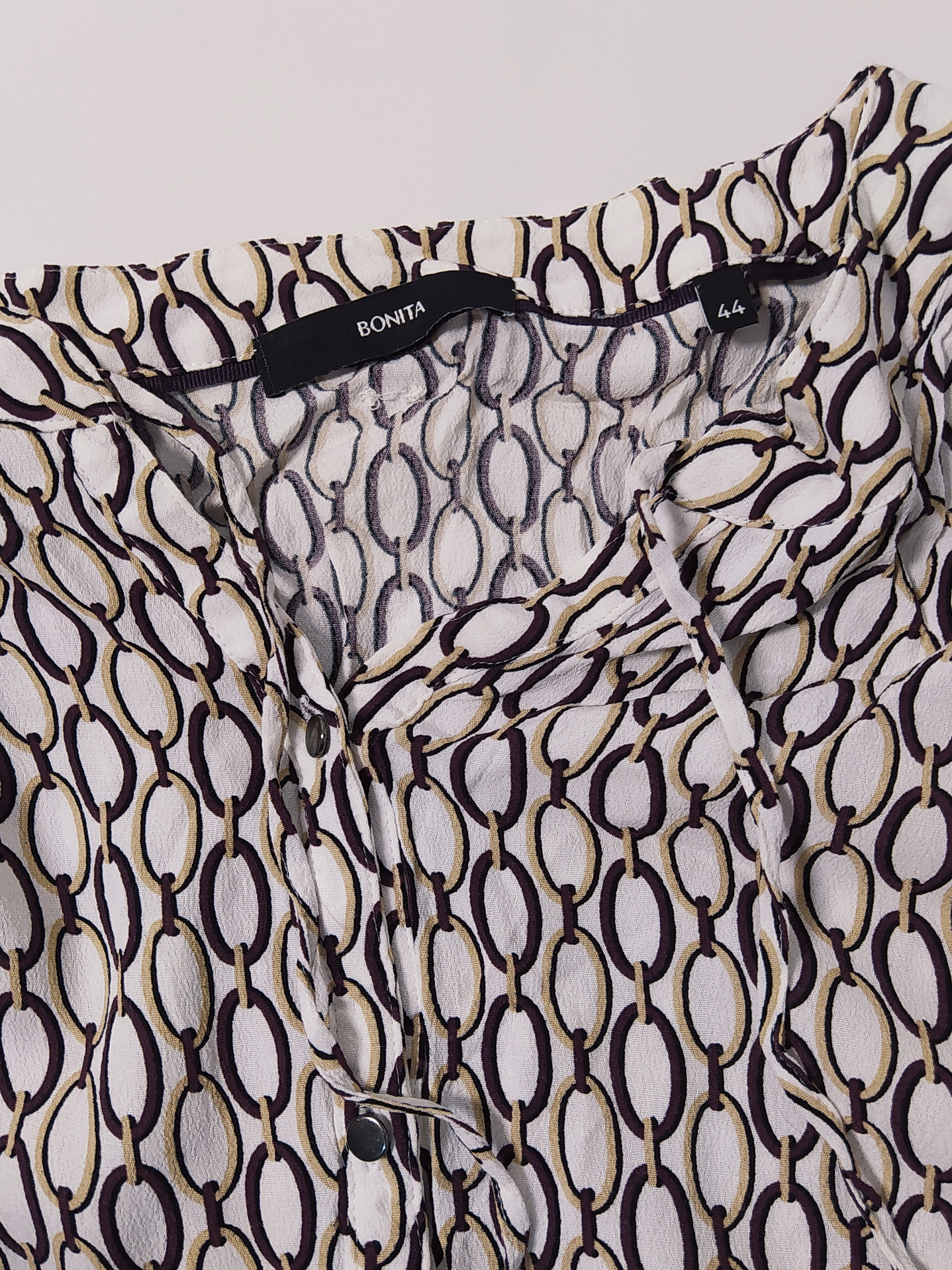 Blusa Crema Estampada Talla 44 VM15 3