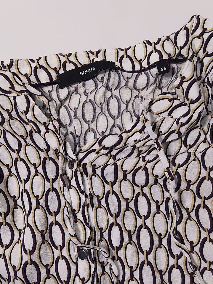 Blusa Crema Estampada Talla 44 VM15 3