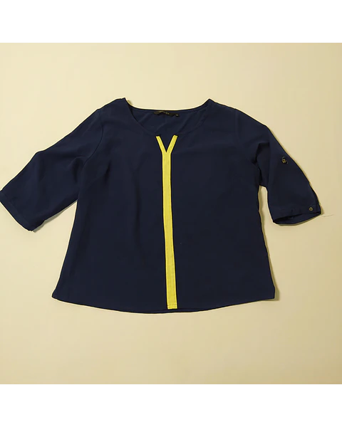 Blusa Azul Contraste Talla XL VM17