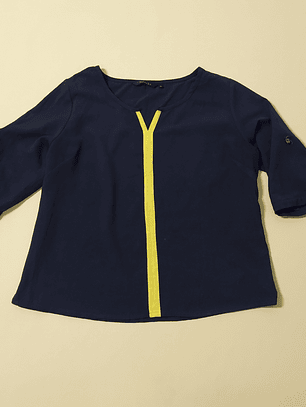 Blusa Azul Contraste Talla XL VM17