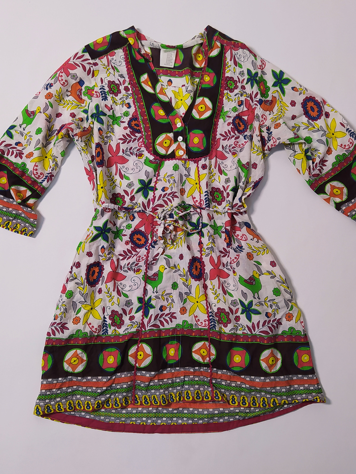 Vestido Algodon Etnico Talla TALLA VM19 1