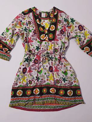 Vestido Algodon Etnico Talla TALLA VM19