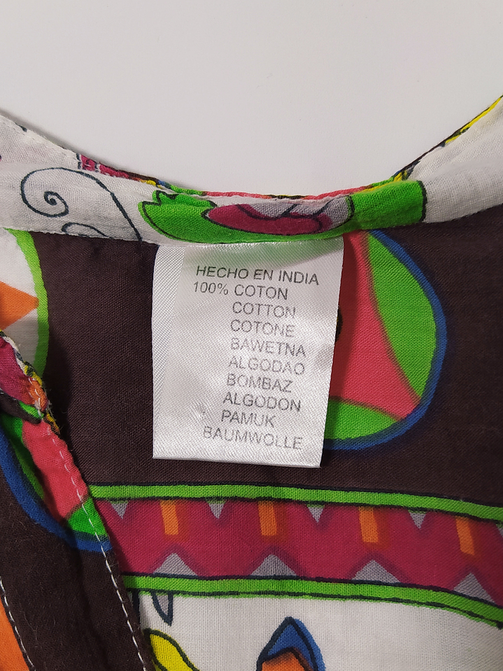 Vestido Algodon Etnico Talla TALLA VM19 3