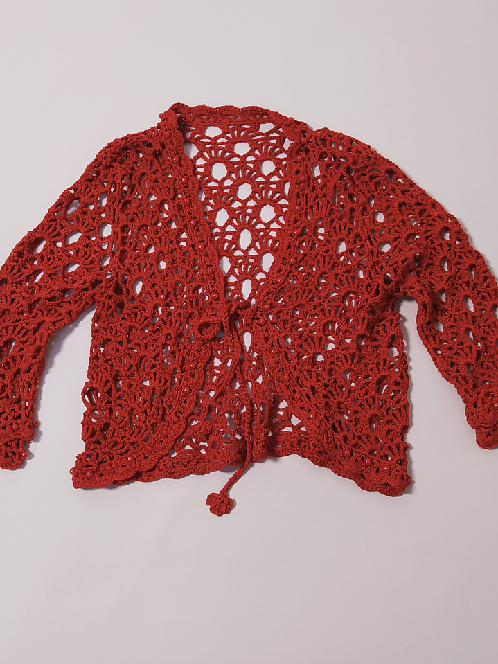 Bolero Tejido Rojo Talla XS S VM29 1