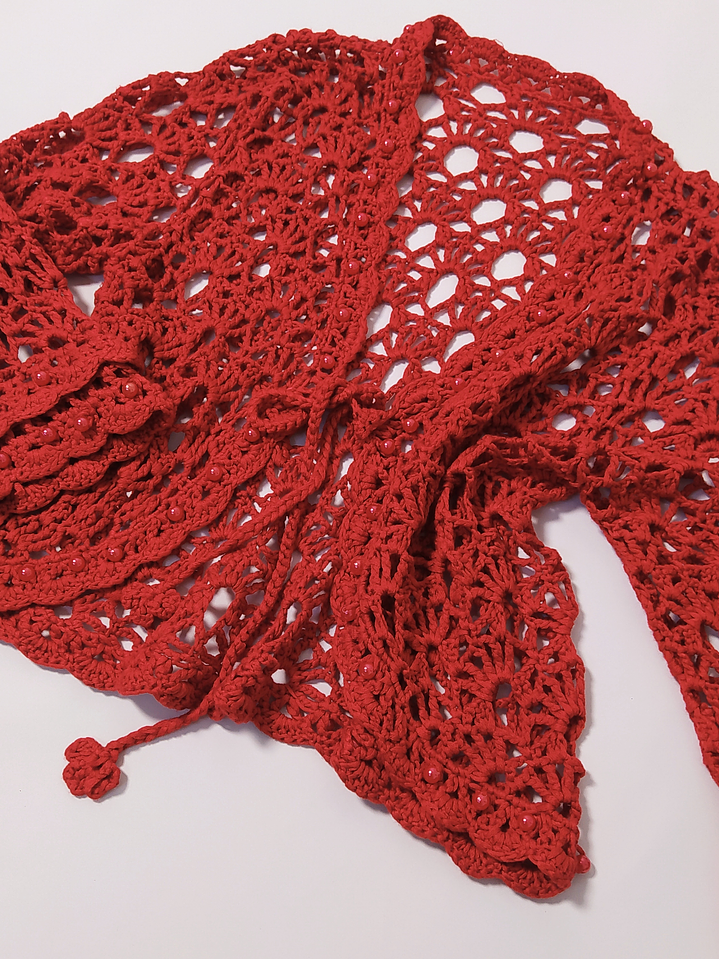 Bolero Tejido Rojo Talla XS S VM29 3