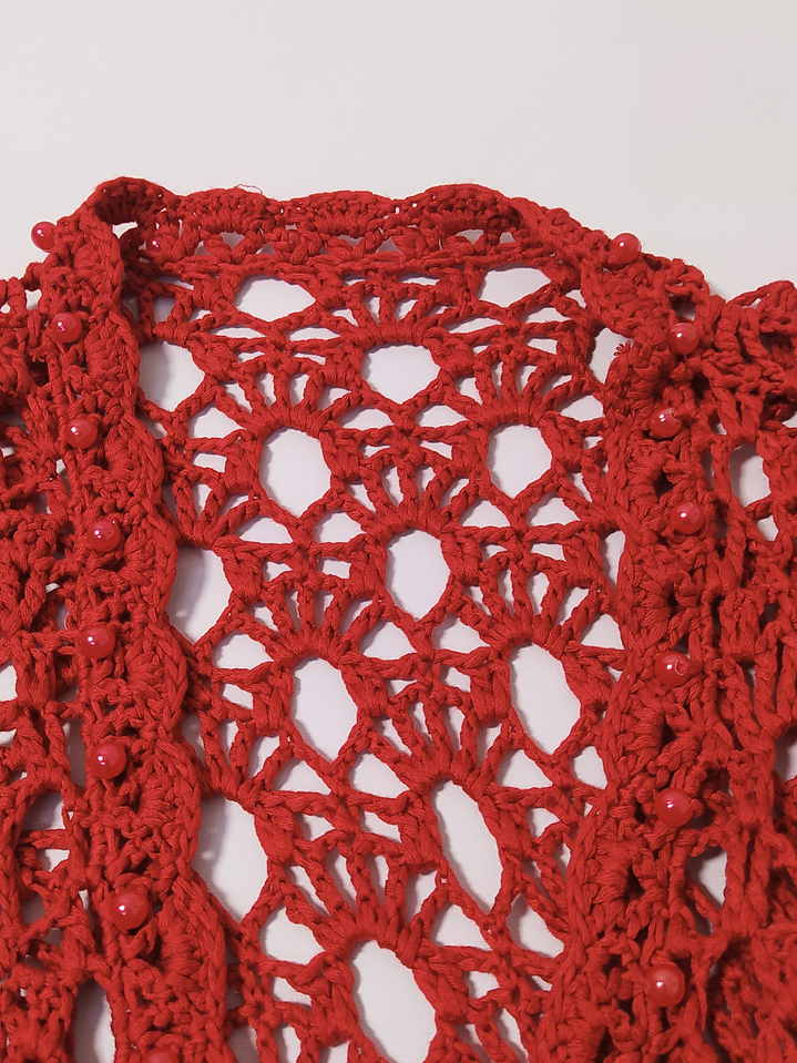 Bolero Tejido Rojo Talla XS S VM29 4