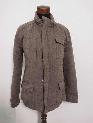 Chaqueta Insight Café Textura Gruesa con Bolsillos Utilitarios – Talla L