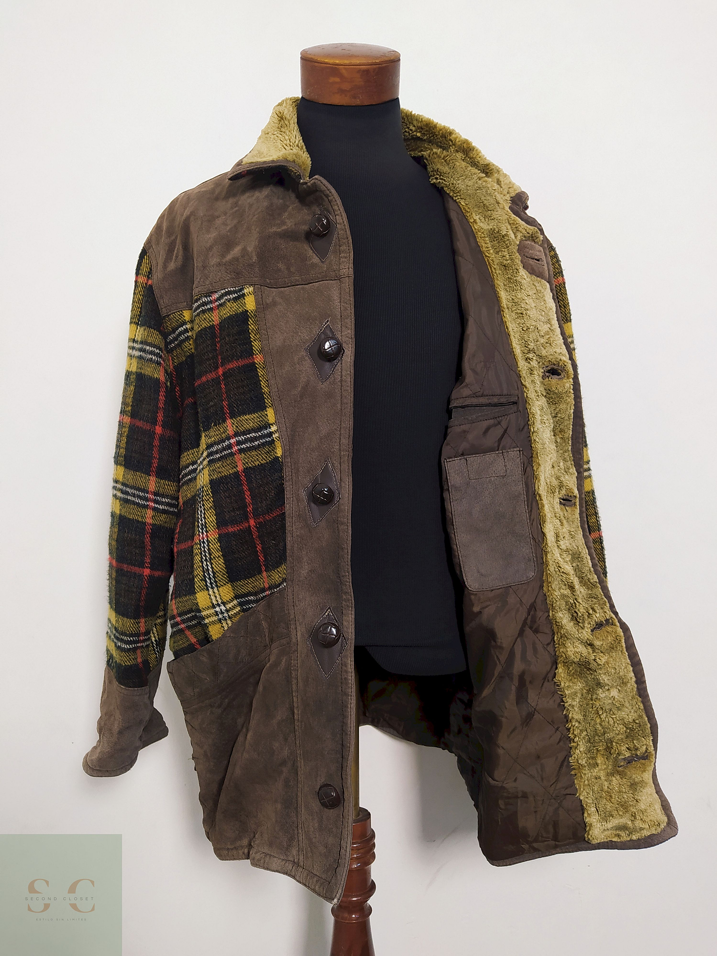 Chaqueta Cuero y Lana Estilo Heritage con Forro Interior Abrigado – Talla XL 1