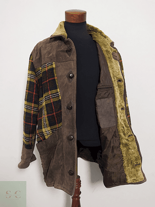 Chaqueta Cuero y Lana Estilo Heritage con Forro Interior Abrigado – Talla XL