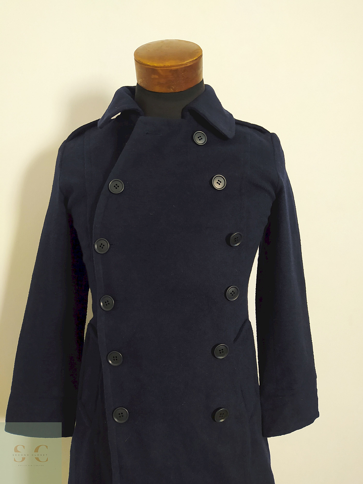 Abrigo Cruzado Azul Marino Doble Botonadura – Talla XXS 3
