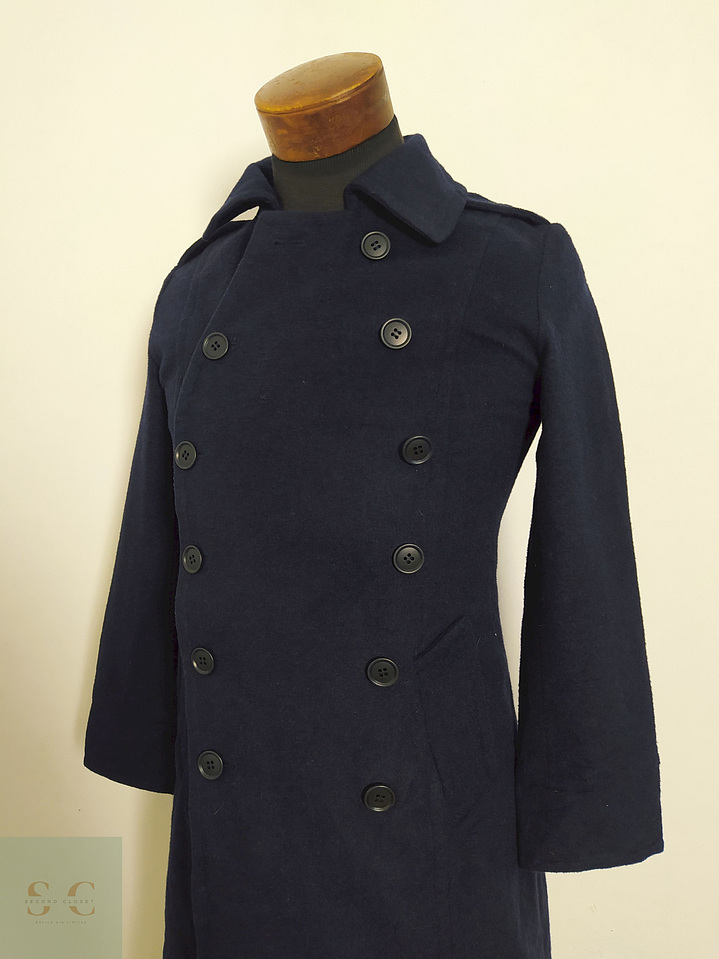 Abrigo Cruzado Azul Marino Doble Botonadura – Talla XXS 4