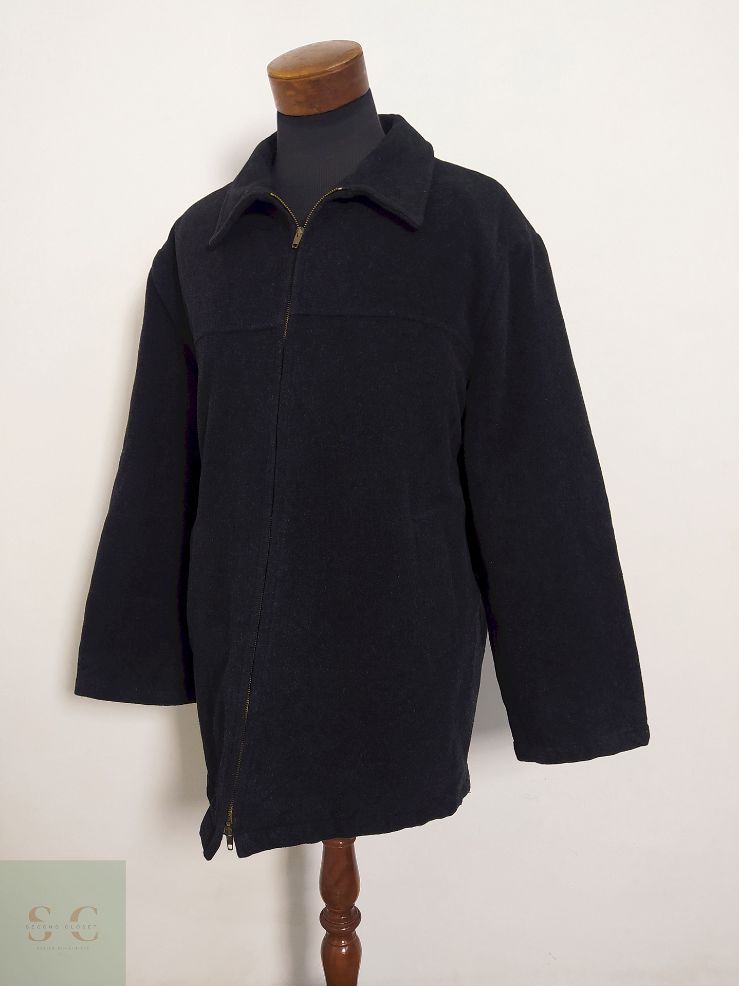 Chaquetón Pull & Bear Plomo Oscuro con Interior Abrigado – Talla XL 5