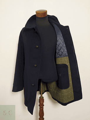 Abrigo Loden Olloqui Azul Oscuro – Lana Blend Premium – Talla XL