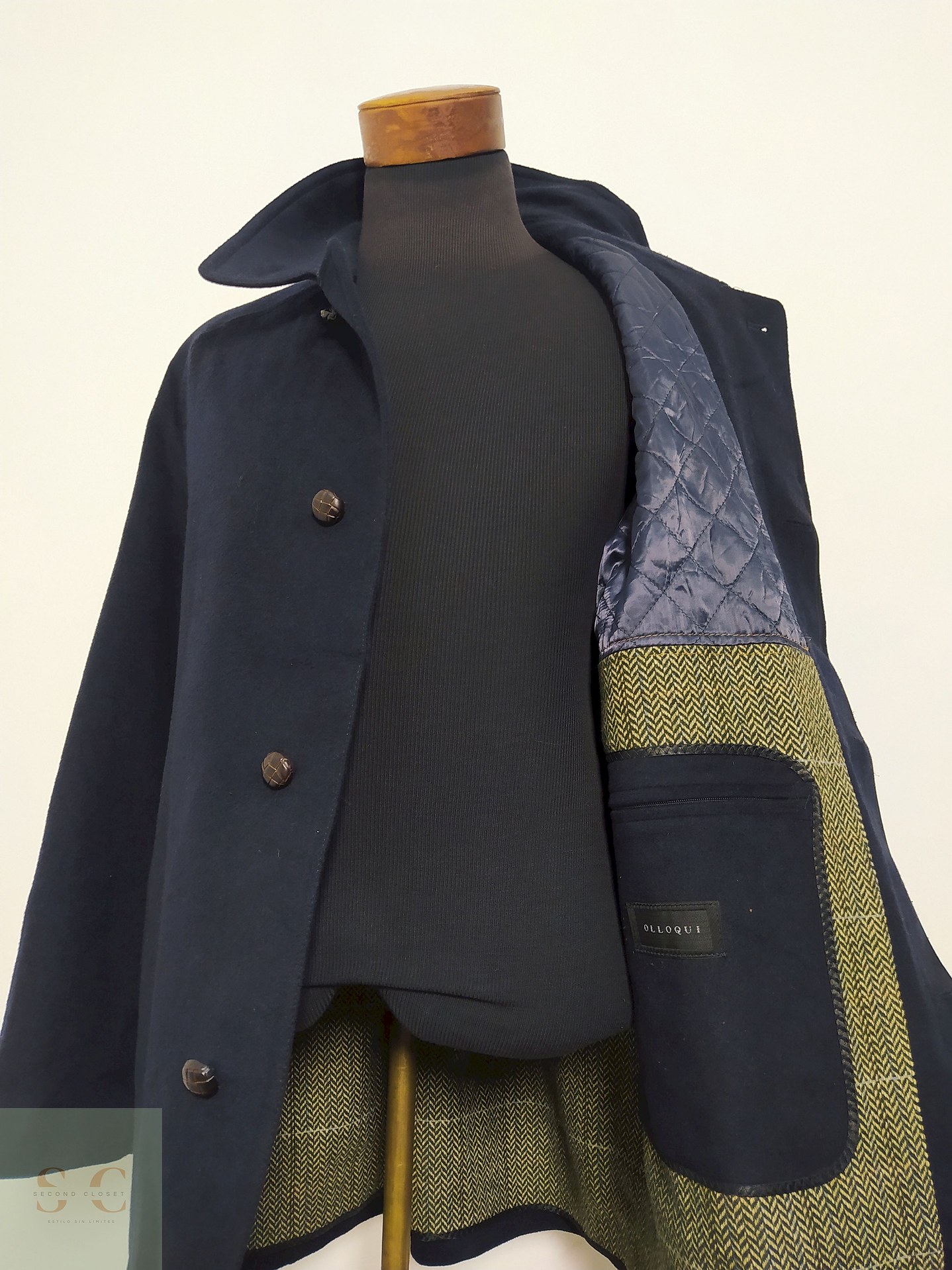 Abrigo Loden Olloqui Azul Oscuro – Lana Blend Premium – Talla XL 6