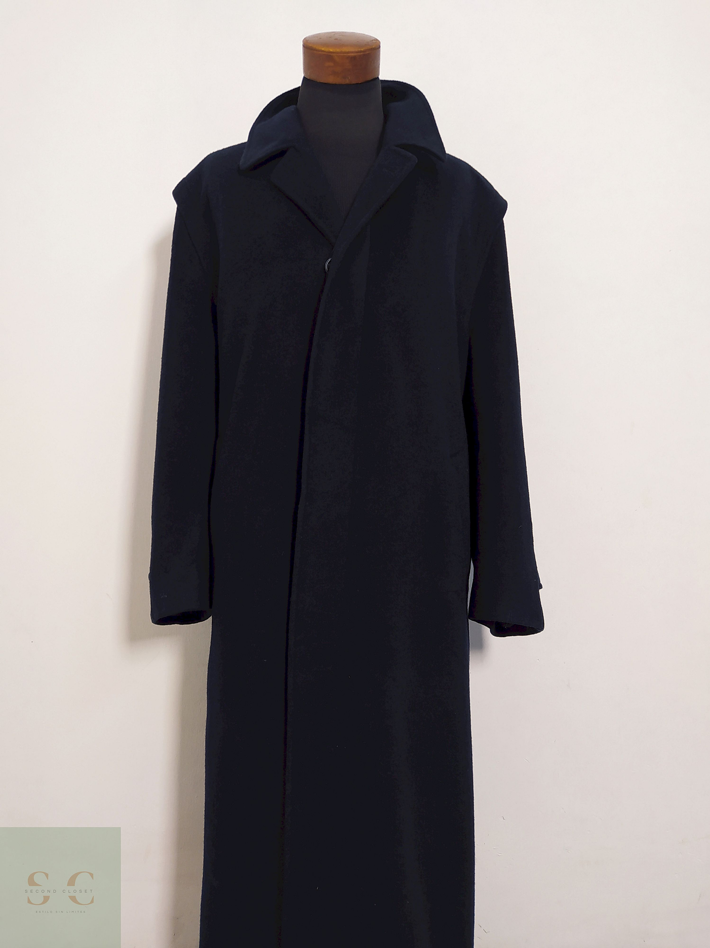 Abrigo Largo Westbury Azul Oscuro – Lana Blend Premium – Talla XXL 1