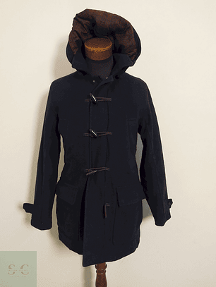 Montgomery Tom Tailor Azul Oscuro con Capucha – Lana Blend – Talla M