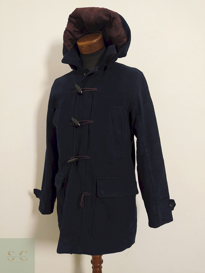 Montgomery Tom Tailor Azul Oscuro con Capucha – Lana Blend – Talla M 4