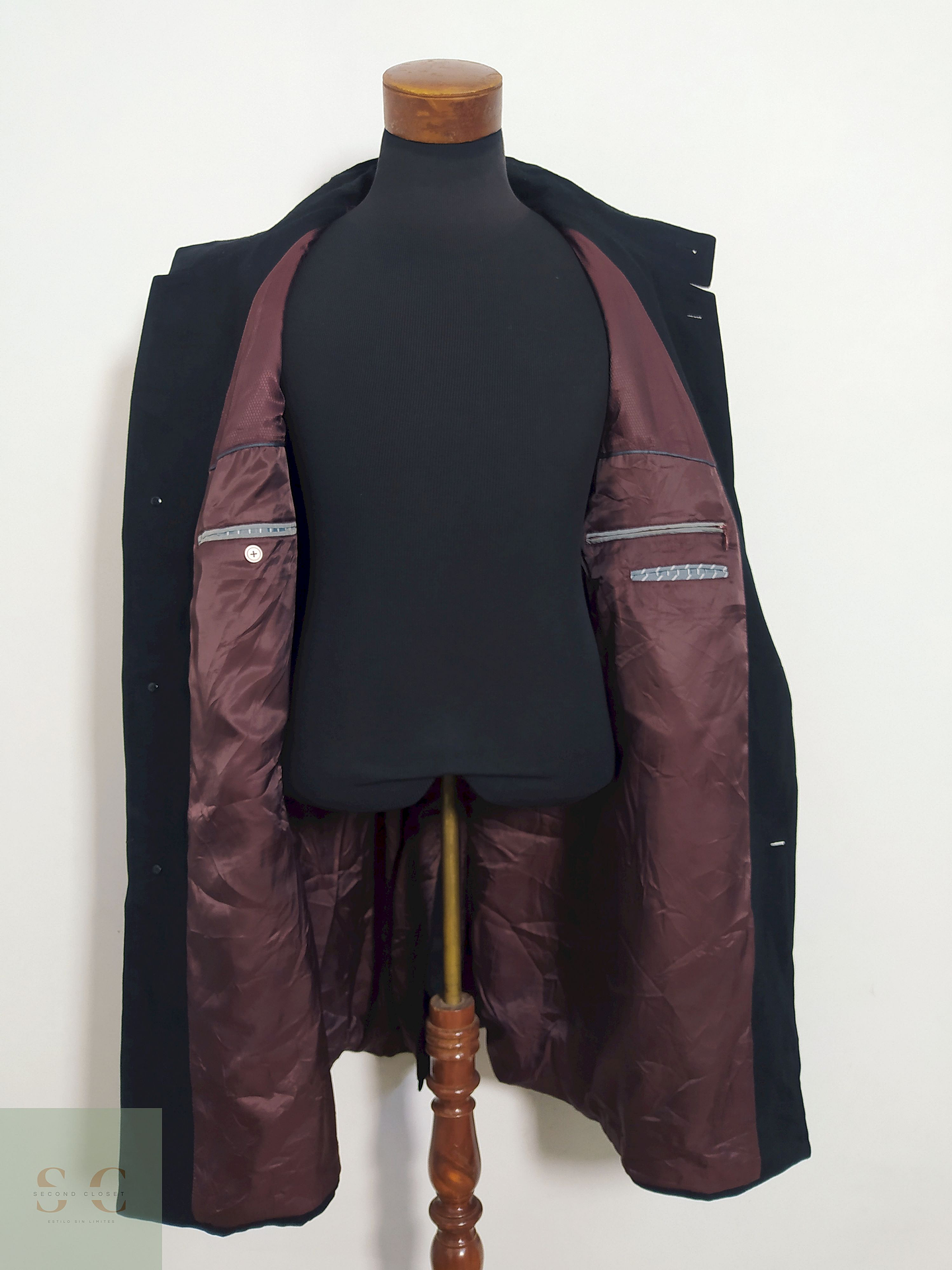 Abrigo Daniel Hechter Negro Clásico – Lana Blend – Talla XXL 2