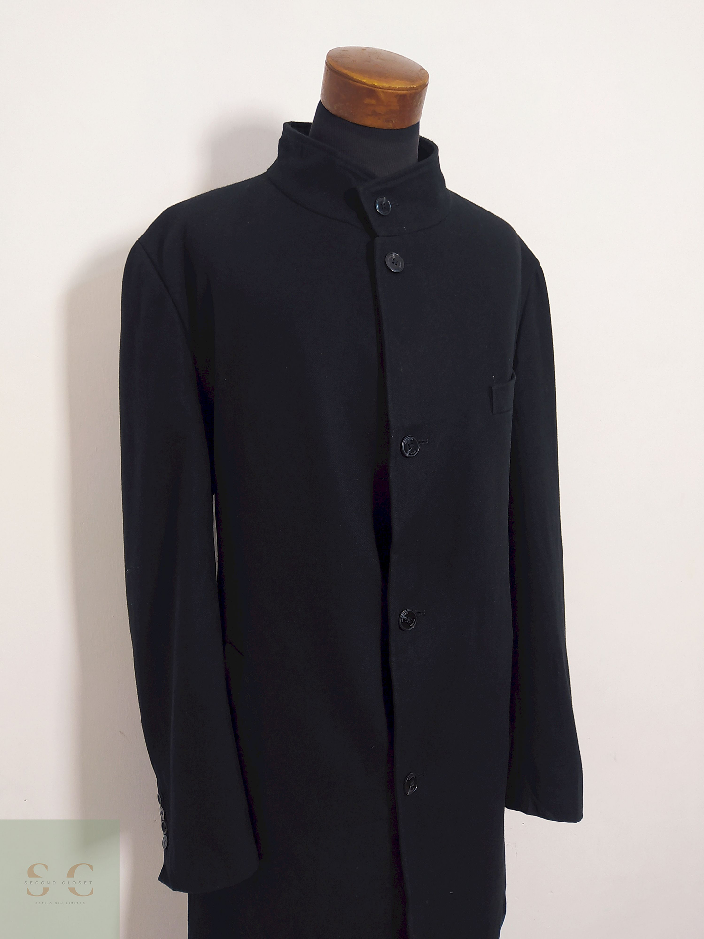 Abrigo Daniel Hechter Negro Clásico – Lana Blend – Talla XXL 3