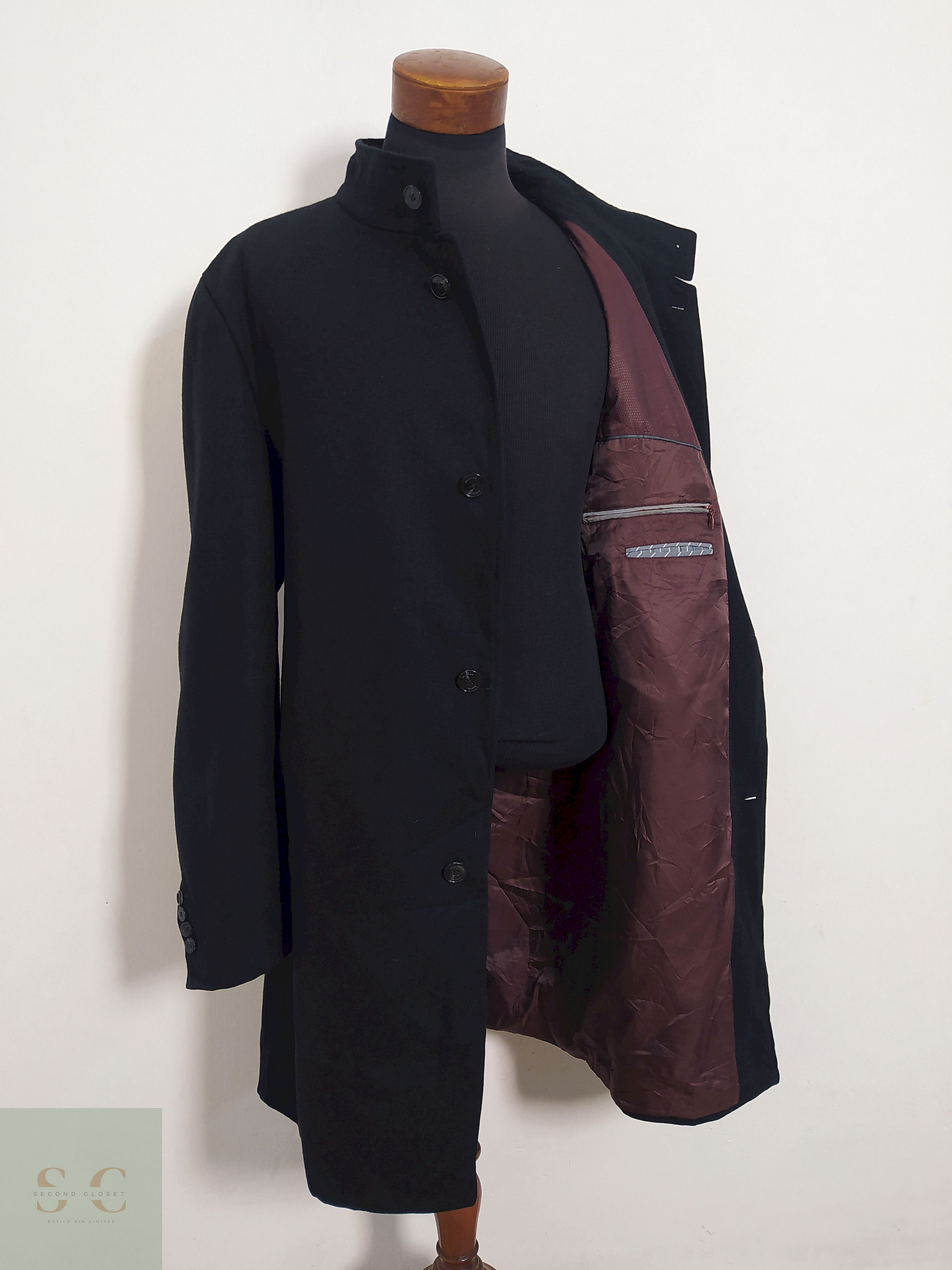 Abrigo Daniel Hechter Negro Clásico – Lana Blend – Talla XXL 9