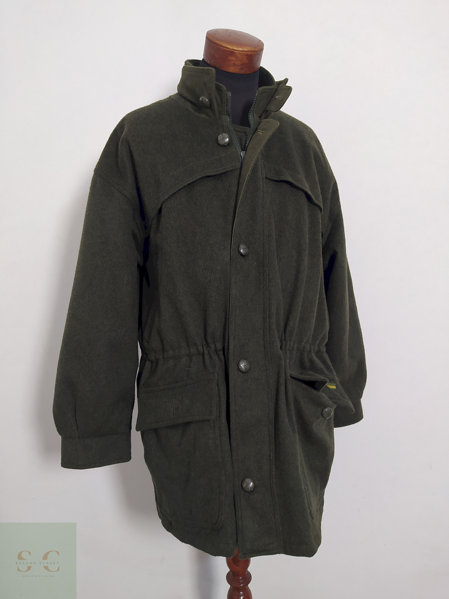 Abrigo Hoesmann Country Wear Verde 80% lana Talla XXL-XXXL 3