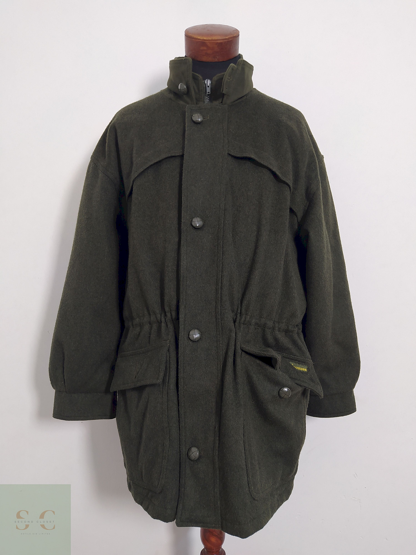 Abrigo Hoesmann Country Wear Verde 80% lana Talla XXL-XXXL 5