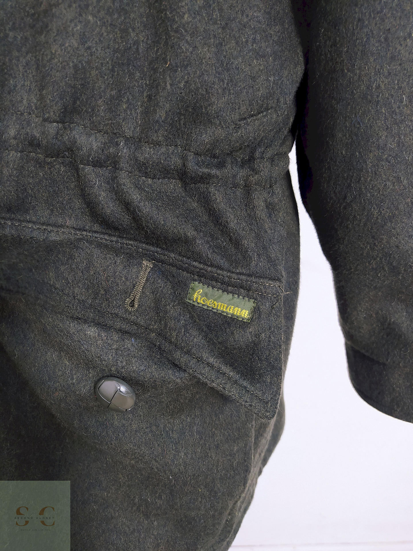 Abrigo Hoesmann Country Wear Verde 80% lana Talla XXL-XXXL 7